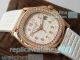 Knockoff Patek Philippe Aquanaut 5067A Diamond Rose Gold Bezel White Rubber Strap Watch (9)_th.jpg